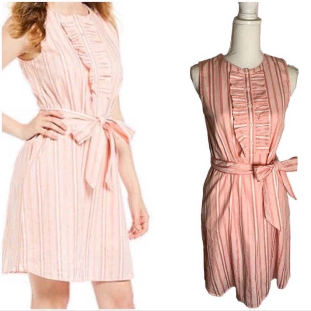 Draper James Belted Sleeveless Ruffle Dress